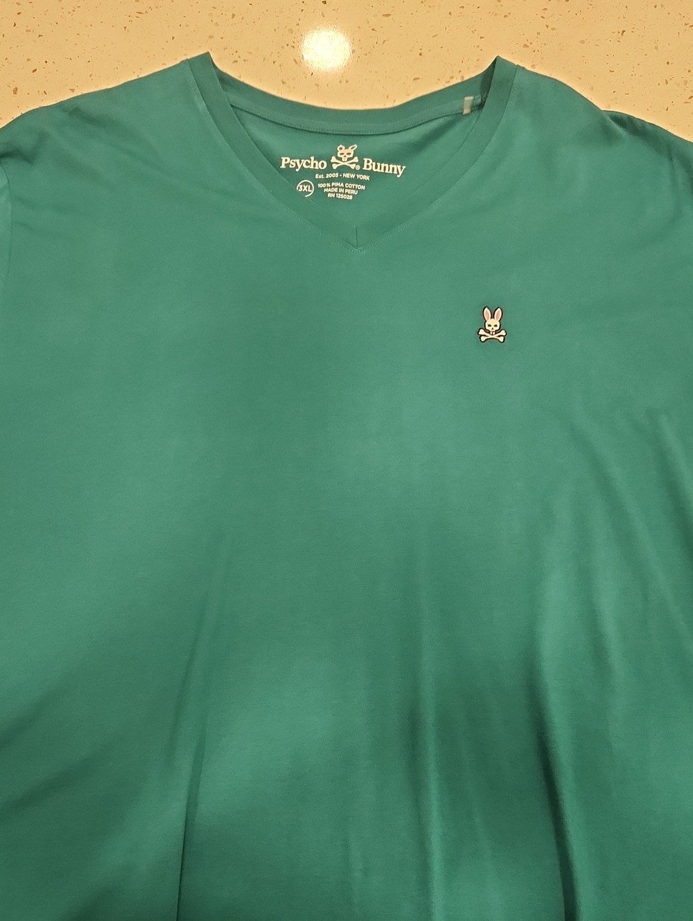 Psycho Bunny Teal V-Neck Short Sleeve Tee